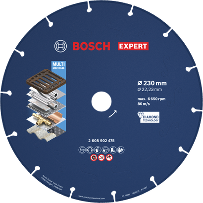 Diamantový řezný kotouč Bosch EXPERT na kov 230 mm.